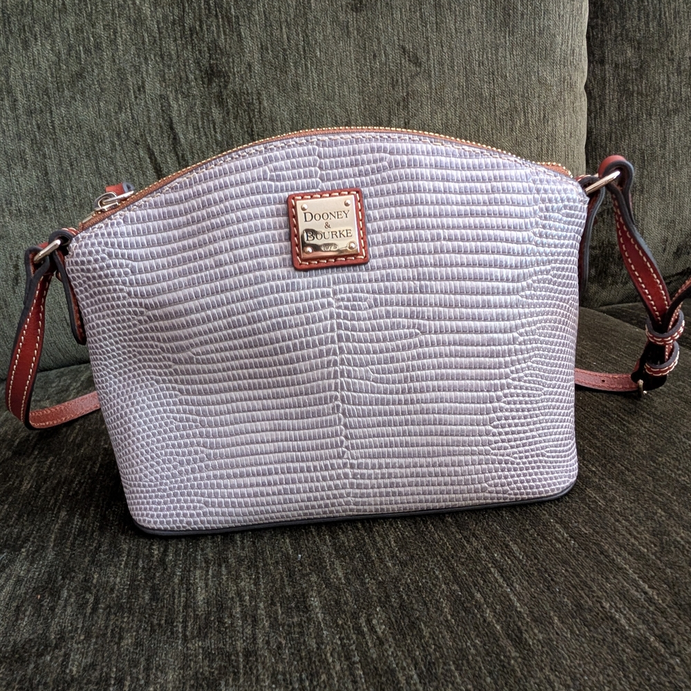 Dooney & Bourke Red Interior Leather-Trim Wristlet